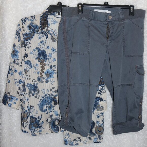 Sonoma and Croft & Barrow matching top and pants size 16P & Med - Picture 1 of 8